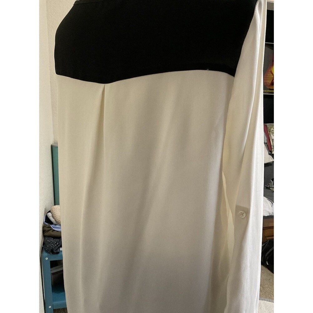 Ann Taylor Petites, Women’s Blouse, Long-Sleeve, Ivory And Black, Size: MP - Picture 3 of 6